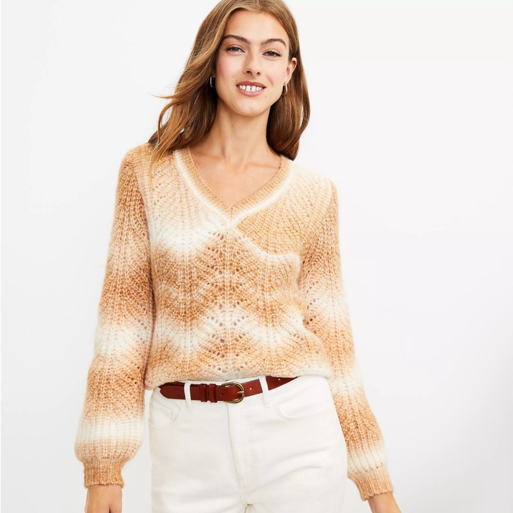 EUC LOFT Space Dye V-Neck Sweater - Picture 2 of 9